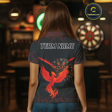 Load image into Gallery viewer, Phoenix Flame Dartboards Women&#39;s Darts Shirt - Custom Name &amp; Team Jersey | Opt1 - Orange  NYN0636