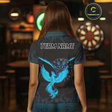Load image into Gallery viewer, Phoenix Flame Dartboards Women&#39;s Darts Shirt - Custom Name &amp; Team Jersey | Opt2 - Turquoise NYN0637
