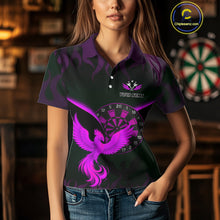 Load image into Gallery viewer, Phoenix Flame Dartboards Women&#39;s Darts Shirt - Custom Name &amp; Team Jersey | Opt3 - Purple NYN0638