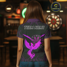Load image into Gallery viewer, Phoenix Flame Dartboards Women&#39;s Darts Shirt - Custom Name &amp; Team Jersey | Opt3 - Purple NYN0638