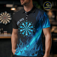 Load image into Gallery viewer, Dartboard 3D Lightning Darts Shirt For Men Custom Name &amp; Team Jersey | Opt1 - Blue NYN0645