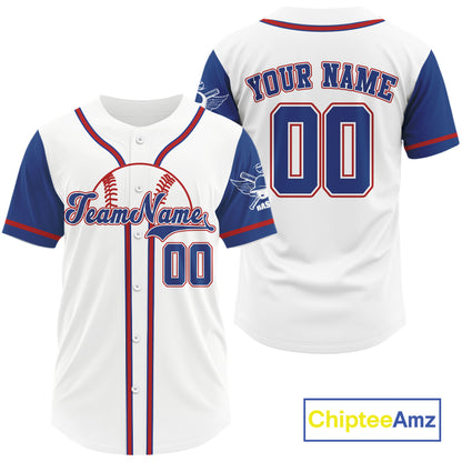 Custom Red And Blue Baseball Jersey For Men Personalized Youth Baseball Shirt For Gifts NYN0842