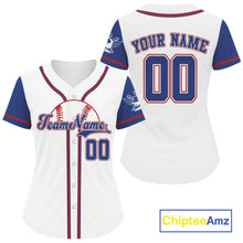 Load image into Gallery viewer, Custom Red And Blue Baseball Jersey For Women Personalized Youth Baseball Shirt For Gifts NYN0842