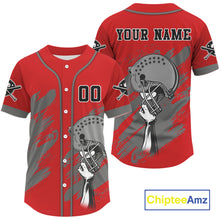 Load image into Gallery viewer, Red And Grey Grunge Baseball Jersey Custom Name &amp; Number Baseball Shirt For Men &amp; Youth NYN0846