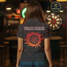 Load image into Gallery viewer, Red Flames Eagle Dartboard Custom Polo Darts Jerseys For Women, Darts Team Shirt Uniform NYN0851