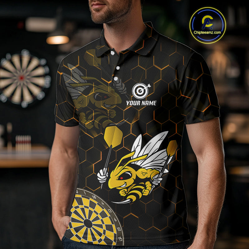 Bee & Dart Arrow Honeycomb Darts Shirt For Men Custom Name & Team Jersey | Opt1 NYN0651