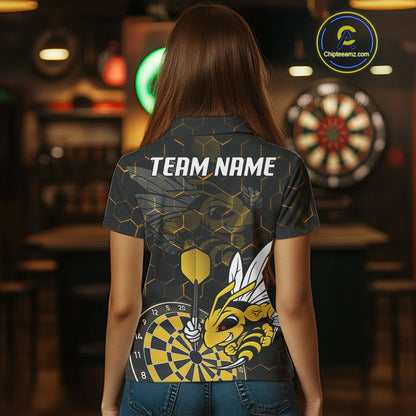 Bee & Dart Arrow Honeycomb Darts Shirt For Women Custom Name & Team Jersey | Opt1 NYN0651
