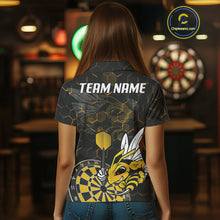 Load image into Gallery viewer, Bee &amp; Dart Arrow Honeycomb Darts Shirt For Women Custom Name &amp; Team Jersey | Opt1 NYN0651