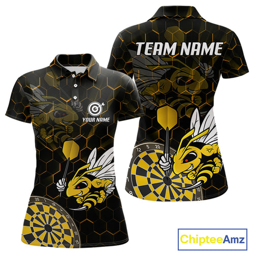 Bee & Dart Arrow Honeycomb Darts Shirt For Women Custom Name & Team Jersey | Opt1 NYN0651