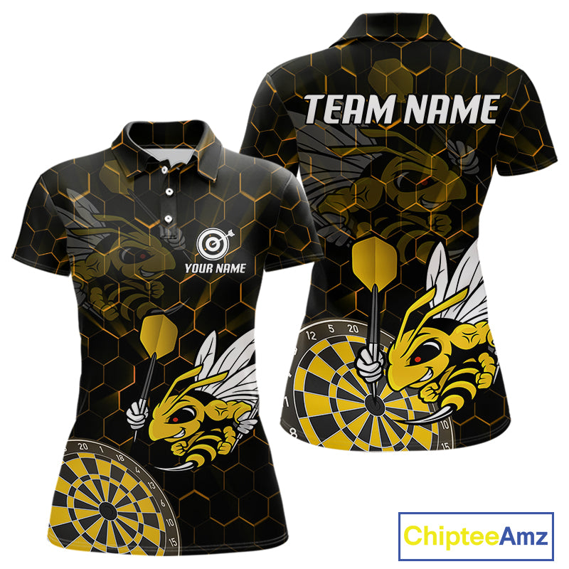 Bee & Dart Arrow Honeycomb Darts Shirt For Women Custom Name & Team Jersey | Opt1 NYN0651
