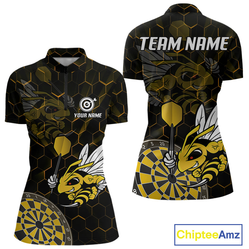 Bee & Dart Arrow Honeycomb Darts Shirt For Women Custom Name & Team Jersey | Opt1 NYN0651