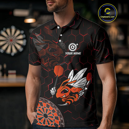 Bee & Dart Arrow Honeycomb Darts Shirt For Men Custom Name & Team Jersey | Opt2 NYN0652
