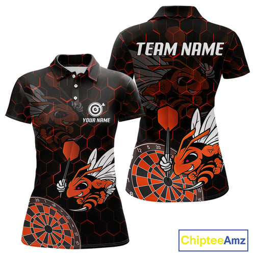 Bee & Dart Arrow Honeycomb Darts Shirt For Women Custom Name & Team Jersey | Opt2 NYN0652