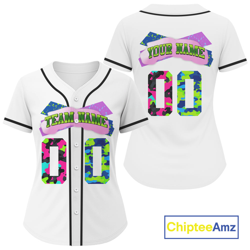 Women's 90S Hiphop Baseball Jersey Custom Retro Streetwear Baseball Outfits For Party NYN0857