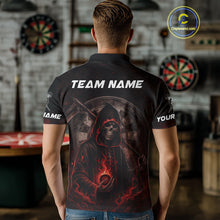 Load image into Gallery viewer, Custom Red Skull Dartboard Grunge Polo Darts Jerseys For Men, Darts Team Shirt Uniform NYN0869