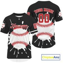 Load image into Gallery viewer, Splashed Color Men Baseball Jerseys Custom Funny Baseball Shirt, Youth Baseball Jersey NYN1257