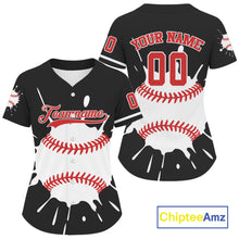 Load image into Gallery viewer, Splashed Color Women Baseball Jerseys Custom Funny Baseball Shirt, Youth Baseball Jersey NYN1257