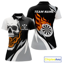 Load image into Gallery viewer, Custom Orange Flame Dartboard Darts Jersey For Women Outfit Dart Team Jersey NYN1269