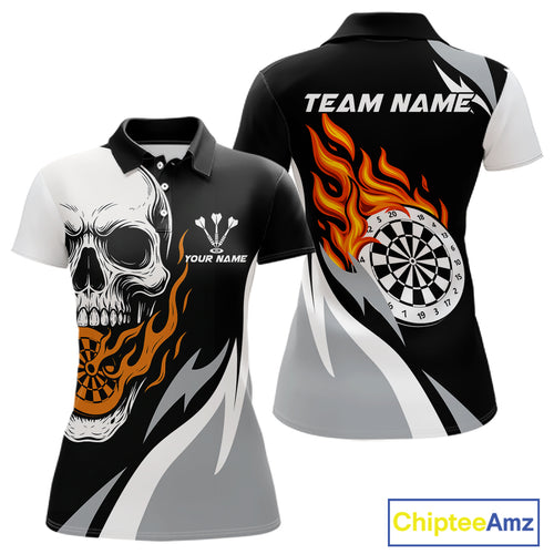 Custom Orange Flame Dartboard Darts Jersey For Women Outfit Dart Team Jersey NYN1269
