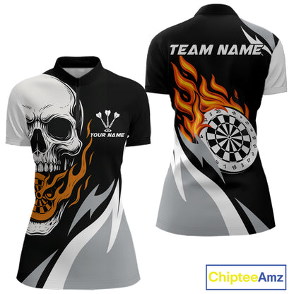 Custom Orange Flame Dartboard Darts Jersey For Women Outfit Dart Team Jersey NYN1269