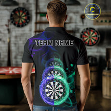 Load image into Gallery viewer, Smoke Thunder Dartboards Men's Darts Shirt Custom Name &amp; Team | Opt3 - Blue Green NYN0664