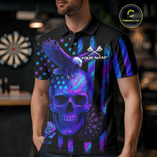Load image into Gallery viewer, Custom Holographic US Flag Patriotic Darts Shirt For Men Dart Eagle Skull Jerseys NYN1278