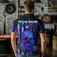 Load image into Gallery viewer, Custom Holographic US Flag Patriotic Darts Shirt For Men Dart Eagle Skull Jerseys NYN1278