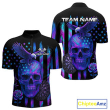 Load image into Gallery viewer, Custom Holographic US Flag Patriotic Darts Shirt For Men Dart Eagle Skull Jerseys NYN1278