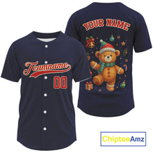 Load image into Gallery viewer, Custom Blue And Red Beer Xmas Baseball Jersey For Men Funny Christmas Baseball Gifts NYN1288
