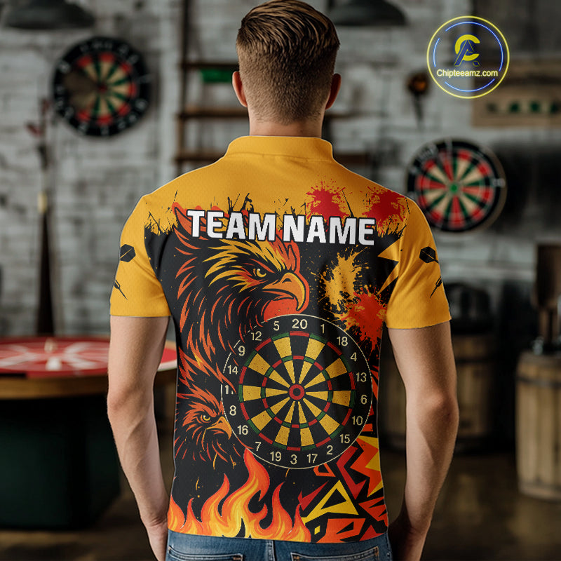 Custom Black And Yellow Flaming Eagle Darts Shirt For Men Outfits Grunge Dart Jersey NYN0399