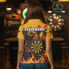 Load image into Gallery viewer, Custom Black And Yellow Flaming Eagle Darts Shirt For Women Outfits Grunge Dart Jersey NYN0399