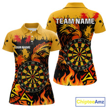 Load image into Gallery viewer, Custom Black And Yellow Flaming Eagle Darts Shirt For Women Outfits Grunge Dart Jersey NYN0399