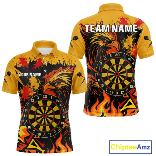Custom Black And Yellow Flaming Eagle Darts Shirt For Men Outfits Grunge Dart Jersey NYN0399