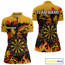 Load image into Gallery viewer, Custom Black And Yellow Flaming Eagle Darts Shirt For Women Outfits Grunge Dart Jersey NYN0399