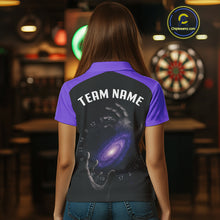 Load image into Gallery viewer, Masterful Hand Galaxy Wiomen&#39;s Darts Shirt - Custom Name Cosmic Dartboard Jersey NYN0407