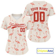 Load image into Gallery viewer, Custom Flamingo Funny Baseball Jersey For Women Personalized Baseball Gift For Youth NYN1306