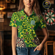 Load image into Gallery viewer, Multi Color Dartboard &amp; Dart Arrows Women&#39;s Darts Shirt - Custom Name For Darts Jersey NYN0425