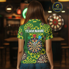 Load image into Gallery viewer, Multi Color Dartboard &amp; Dart Arrows Women&#39;s Darts Shirt - Custom Name For Darts Jersey NYN0425