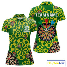 Load image into Gallery viewer, Multi Color Dartboard &amp; Dart Arrows Women&#39;s Darts Shirt - Custom Name For Darts Jersey NYN0425