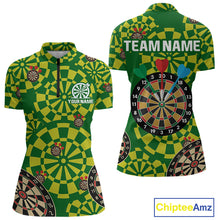 Load image into Gallery viewer, Multi Color Dartboard &amp; Dart Arrows Women&#39;s Darts Shirt - Custom Name For Darts Jersey NYN0425