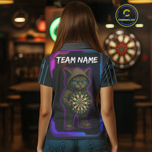 Load image into Gallery viewer, Lightning Cat Tech Neon Dartboard Women&#39;s Darts Shirt - Custom Name For Darts Jersey NYN0429