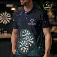 Load image into Gallery viewer, Triple Dartboards Custom Grunge Darts Team Shirt For Men | Opt1 - Blue Turquoise NYN0678