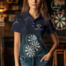 Load image into Gallery viewer, Triple Dartboards Custom Grunge Darts Team Shirt For Women | Opt1 - Blue Turquoise NYN0678