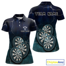 Load image into Gallery viewer, Triple Dartboards Custom Grunge Darts Team Shirt For Women | Opt1 - Blue Turquoise NYN0678