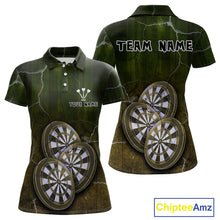Load image into Gallery viewer, Triple Dartboards Custom Grunge Darts Team Shirt For Women | Opt2 - Yellow Green NYN0679