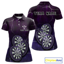 Load image into Gallery viewer, Triple Dartboards Custom Grunge Darts Team Shirt For Women | Opt3 - Blue Purple NYN0680