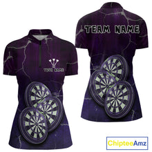 Load image into Gallery viewer, Triple Dartboards Custom Grunge Darts Team Shirt For Women | Opt3 - Blue Purple NYN0680