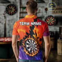 Load image into Gallery viewer, Flaming Dartboard Multi Color Darts Shirt For Men - Personalized Name For Players NYN0682