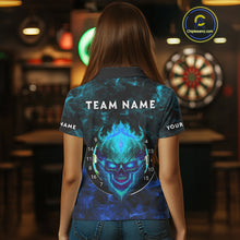 Load image into Gallery viewer, Flame Skull Dartboard Women&#39;s Darts Polo Shirt - Custom Name For Players NYN0746