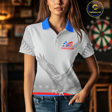 Load image into Gallery viewer, Light Eagle Dartboard Women&#39;s Darts Polo Shirt - Custom Name For Darts Jersey NYN0760